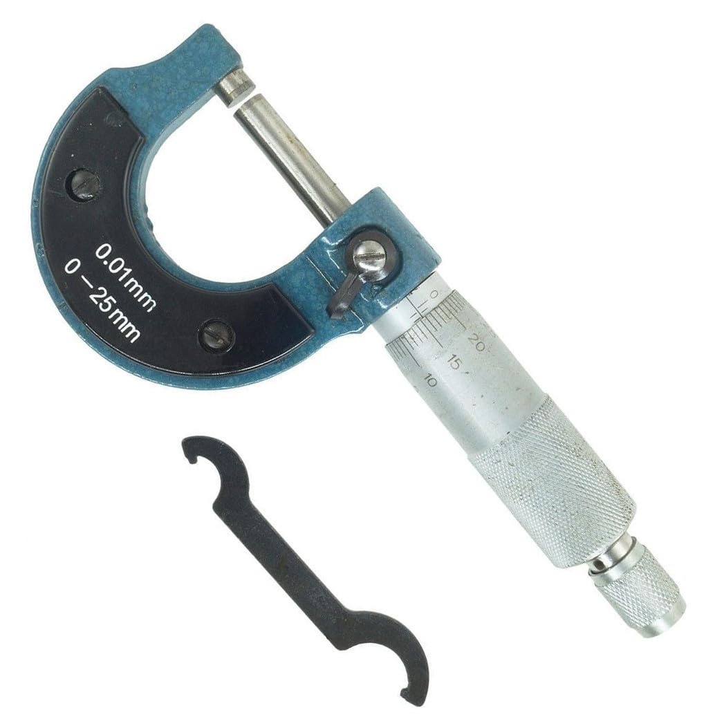 TrAdE Shop Traesio MICROMETRO SPESSIMETRO CENTESIMALE ANALOGICO per Esterni 0-​25mm 0.01 mm