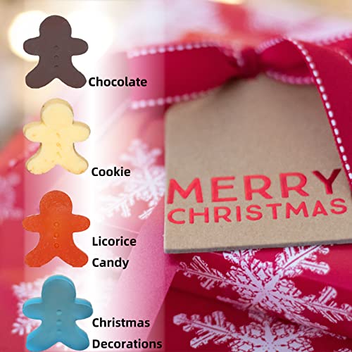 Chocolate Candy Molds, 77 Gingerbread Man Shape Silicone Molds, Food Grade Mini Gummy Mold For Baking, Cookies, Pudding, Jelly, Dog Biscuit, With Baking Scraper Making Cute Gift For Your Kids #TOP3