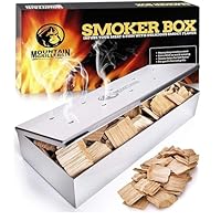 Räucherbox zum Grillen aus Edelstahl - Smokebox für Ein Tolles Aroma Beim BBQ für Gasgrill, Kohlegrill und Holzgrill - Räucherzubehör Für Barbecue mit Klappdeckel – Universal Geschenk für Männer