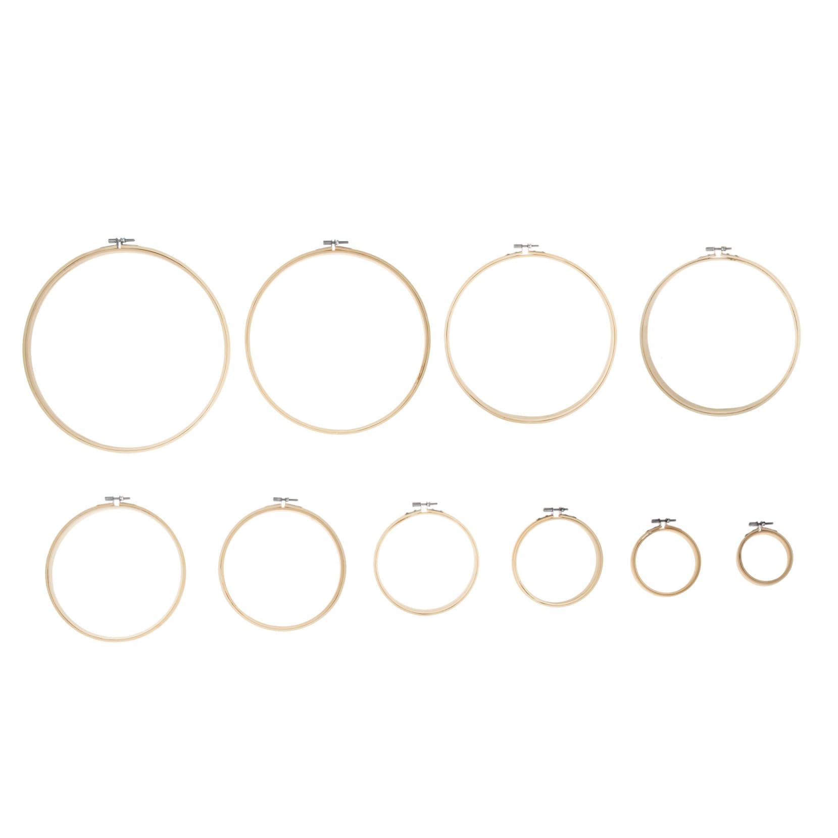 HOMSFOU 10Pcs Adjustable Embroidery Hoops for DIY Cross Stitch Crafting and Quilting Versatile Embroidery Circle for Home Decor and