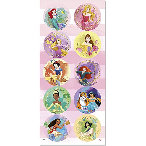 ADESIVO REDONDO PRINCESAS DISNEY 30 un.