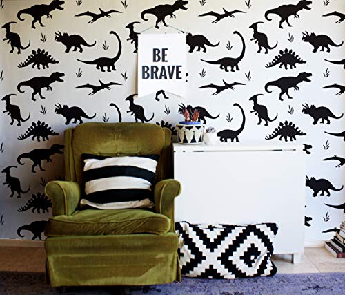 Dinosaurs Wall Stencil - Jurassic Park Decals for Painting Boys Room Wallpaper DIY Mural Wall Art