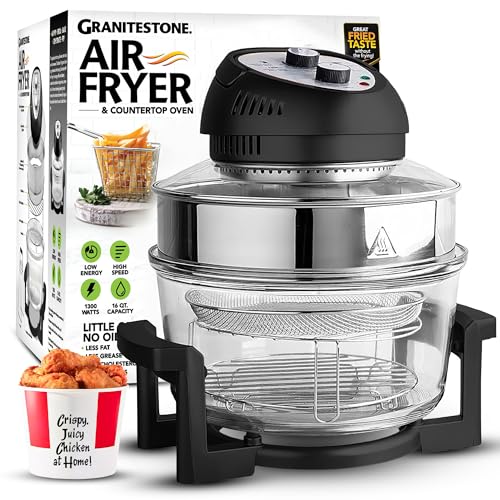 Big Boss 16Qt Extra Large Glass Air Fryer Non...