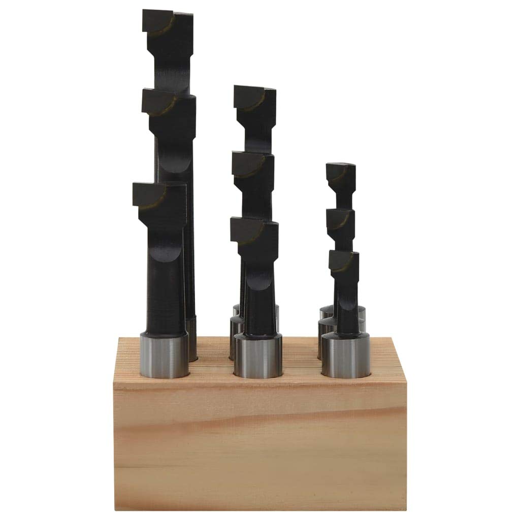 Lot de 9 tiges de forage 12 mm en acier carbone pour têtes de forage MT3-M12 de 50 mm