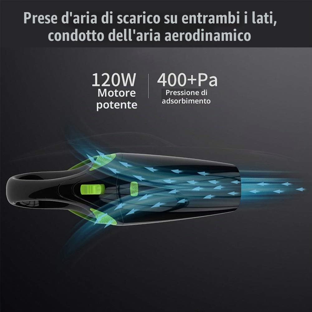 Aspirapolvere A Mano, USB Aspirapolvere Portatile Potente 120W 4000PA Ricaricabile Aspiratore Senza Fili, Ideale per Casa/Ufficio/Auto (Rosa),Rosa