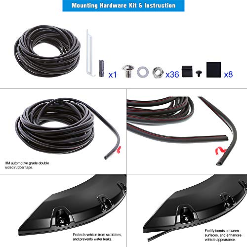 Aps Injection Moulding Pocket Rivet Style Impact Resistance Polypropylene Fender Flare Compatible With F-250 F-350 Super Duty 1999-2007 (Standard Bed 6.5Ft & Long Bed 8Ft) #TOP6