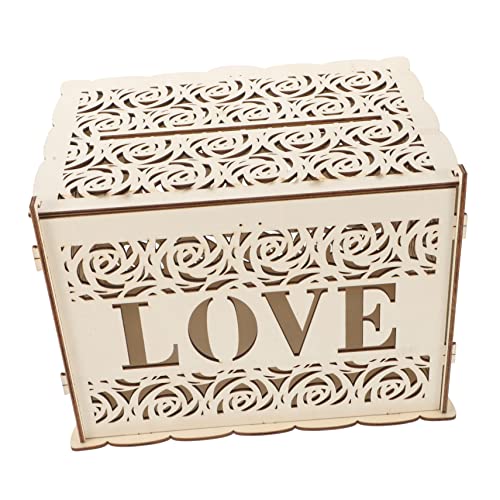 HOLIDYOYO Chic Wedding Cards Box Wooden Party Card Case Envelope Storage Diy Hollow Out Money Box