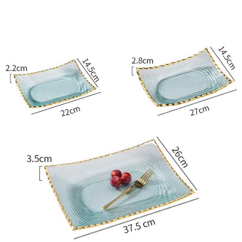 Bandejas para Fruta, Plato de Frutas secas en la Mesa Centro Sala Estar casa, Caja Almacenamiento Cristal for Platos Aperitivos(Small)