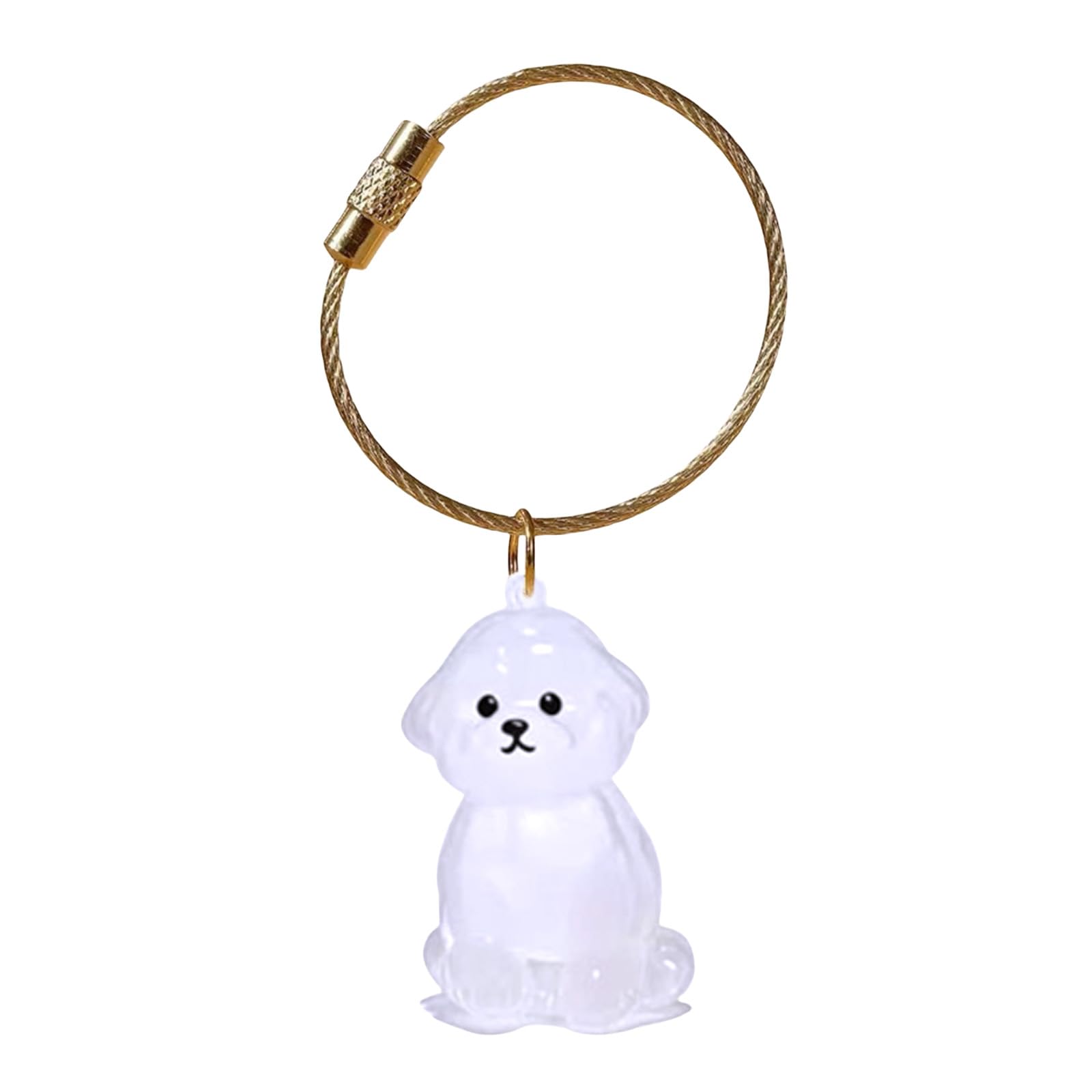 Kalttoy Bichon Pet Memorial Keychain Dog Hair Box For Preserving Dog Hair Or Cremation Ashes In Durability Box Keyring Pet Keychain