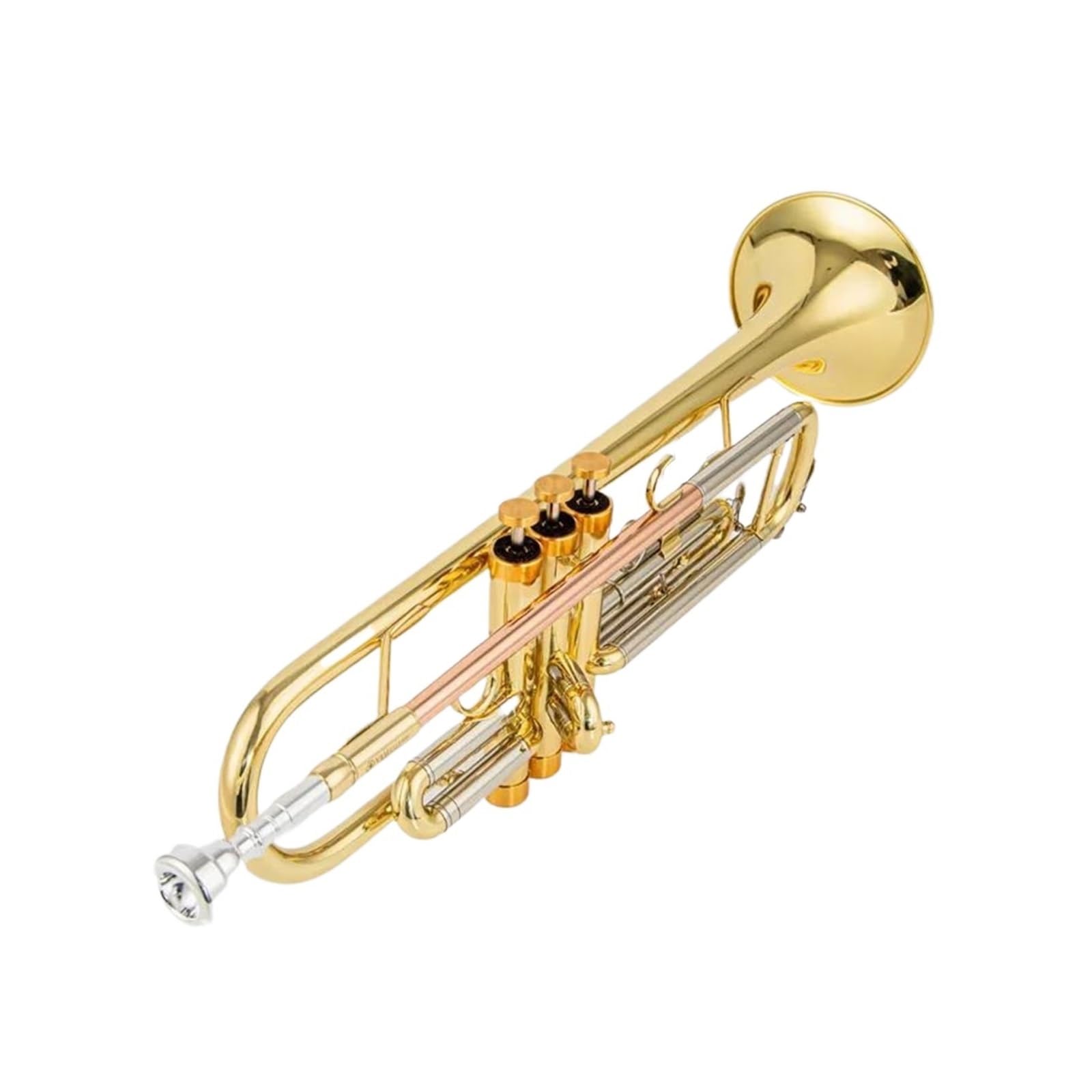 trąbka instrument Bb Trumpet B Płaskie, Mosiężne, Posrebrzane Profesjonalne Instrumenty Muzyczne Na Trąbce Ze Skórzanym Etui