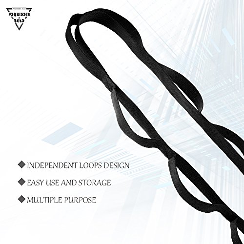 Forbidden Road Stretch Strap (6Ft, 8Ft) Yoga Strap With Muti-Loops Exercise Band For Physical Therapy Green/Black/Blue/Purple #TOP7