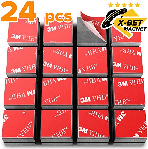 Set Imanes - Cuadrados Imanes Magnéticos - Imán ferrita - 24 Imanes Potentes - Imán Adhesivo (2cm x 2cm) - Imán Autoadhesivo - Imán Fuerte Pelar y Pegar Imán Manualidades - Imanes Nevera Pequeños