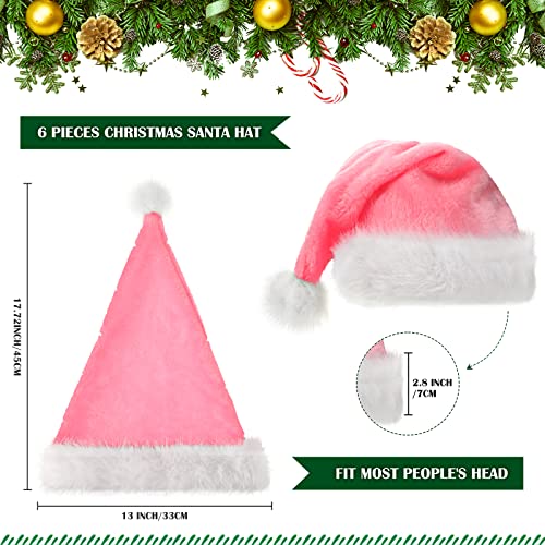 Threan 6 Pezzi Cappello da Babbo Natale in Peluche...