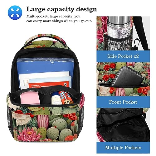 Ensemble sac à dos cactus coloré et trousse à crayons pour ados - 3