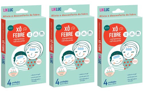 Xô Febre Kit 3 Caixas 12 Unidades Compressas Refrescantes Para Alivio Da Febre Likluc