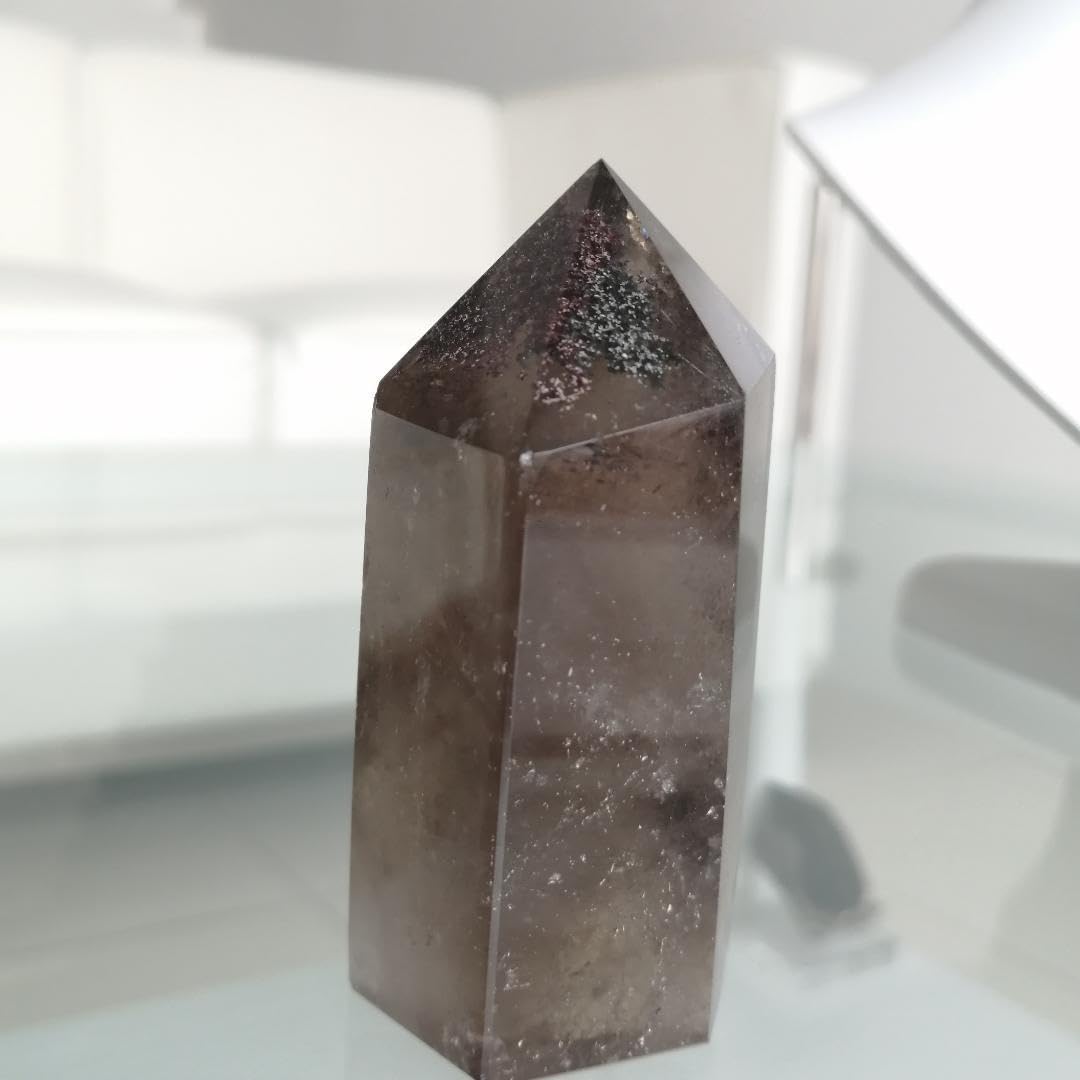 Amazon.co.jp: ガーデンスモーキークォーツ 六角柱 ポイント 庭園水晶