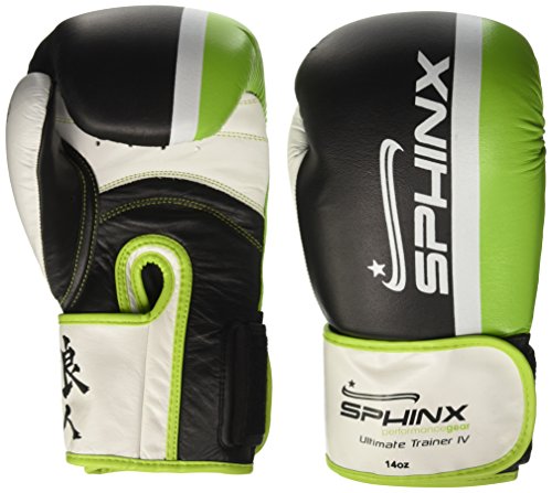 Sphinx Gear Ultimate Trainer IV, Guanto da Boxe Unisex-Adulto, Nero, 14 oz