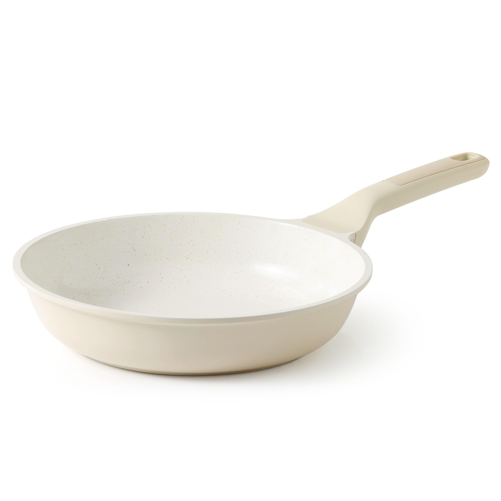 SENSARTE Ceramic Frying Pan Nonstick 9.5-Inch, Healthy Non Toxic Skillet, Induction Compatible Omelet Pan with Heat Resistant Handle, PFAS-Free, Cream White