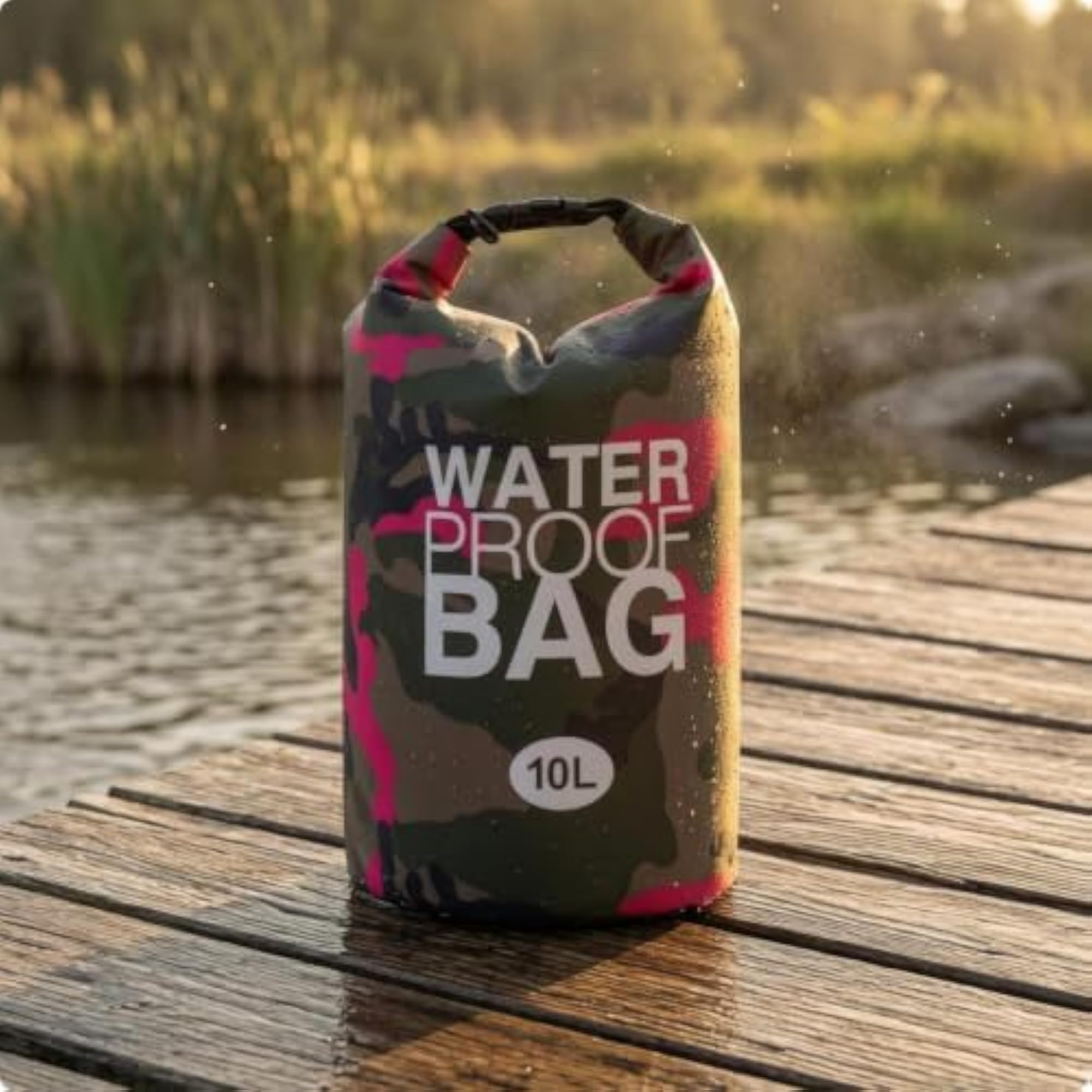 Rose Red Camo Waterproof Dry Bag, Durable and Stylish