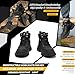 Waterproof Steel Toe Boots For Men-6 Inch Comfortable Mens Safety Work Boots Indestructible Steel Toe Shoes Lightweight Non Slip Puncture Resistant Industrial Construction Boot,Black,Size 11 men