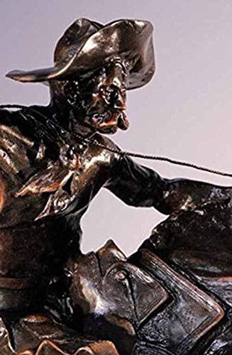 Escultura de bronce bronco buster 24 pulgadas miniatura 6