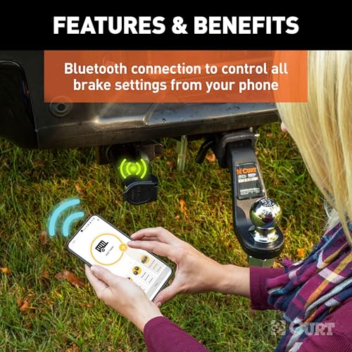 CURT 51180 Echo Mobile Electric Trailer Brake Controller with Bluetooth® Enabled Smartphone Connection, Proportional