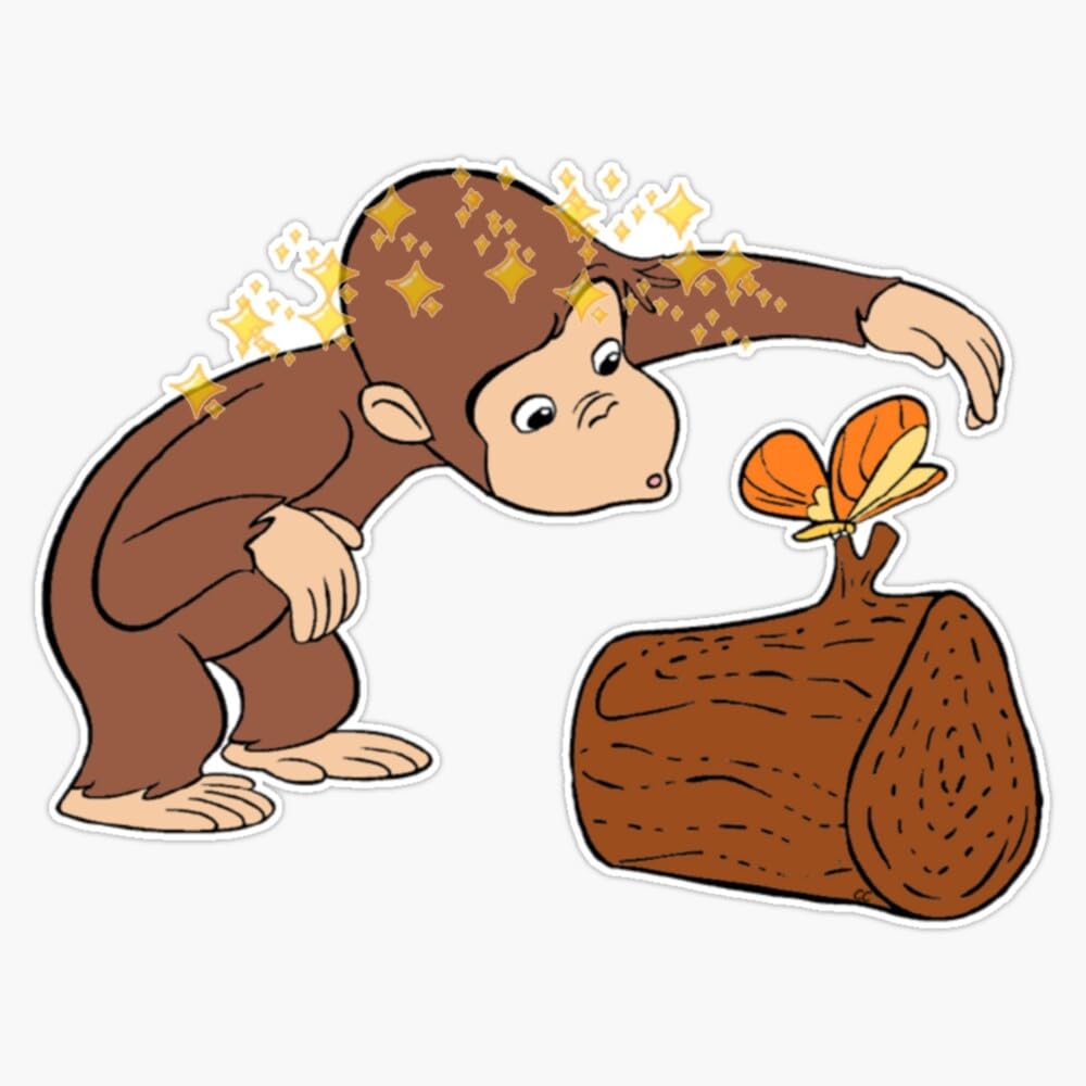 Amazon.com: Curious George Bumper Sticker Vinyl Decal 5