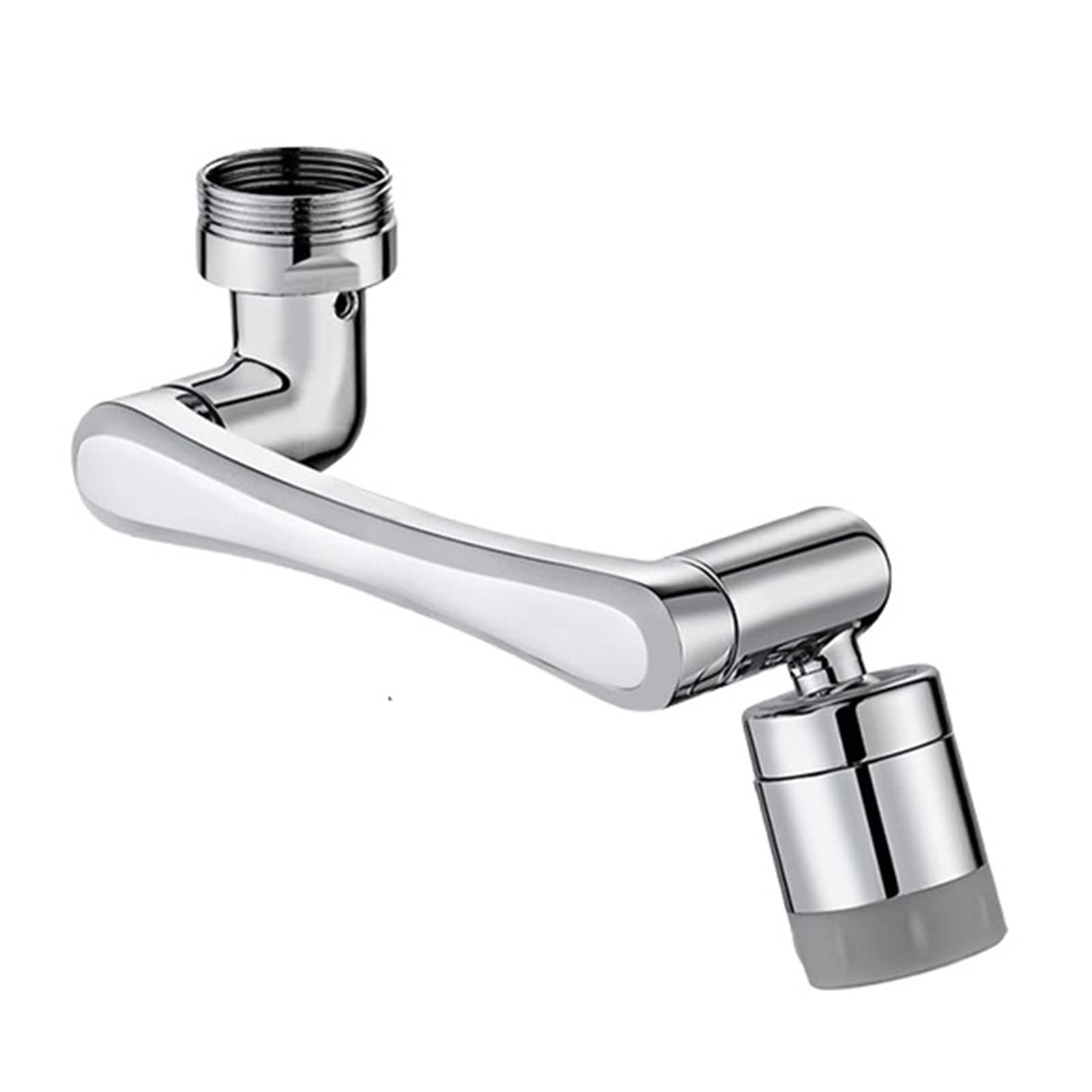 Eretyret 2Pcs Copper Metal 1440° Rotatable Faucet Aerator Extender Universal Bubbler Anti Splash Filter Saving Water Nozzle For Kitchen Foldable Design(2Pcs)