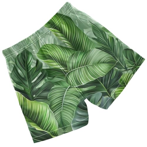 Pigsaly Boys Swim Trunks Green Leaves Boys Board Shorts Swimsuit Swimwear Summer Bathing Suit 2T2