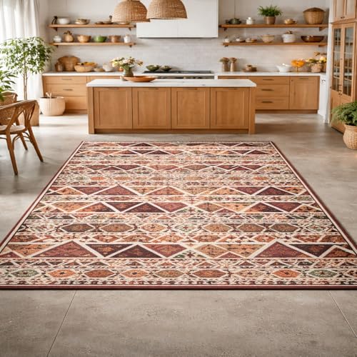 Tapis déco coiffeuse chambre fille lavable et confortable géométrique - 2