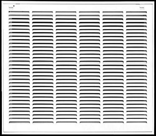 🛒 Crazy Deals 28" X 28" Steel Return Air Filter Grille for 1" Filter - Easy Plastic Tabs for Removable Face/Door - HVAC Duct Cover - Flat Stamped Face -White [Outer Dimensions: 29.75w X 29.75h]
