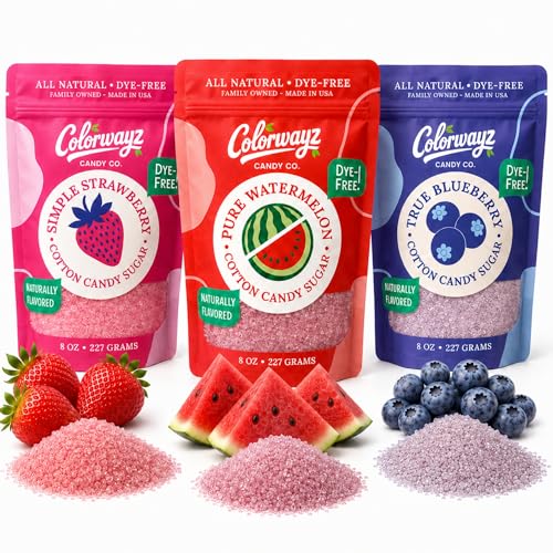Image of Colorwayz Dye-Free Cotton Candy Sugar, Floss Sugar for Machines, 3-Pack