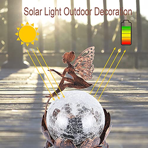 Mumtop HU-XI-201 Solar Lantern Fairy Light, Crackle Glass Solar Lights Outdoor Led Waterproof Tabletop Lamp thumb #2