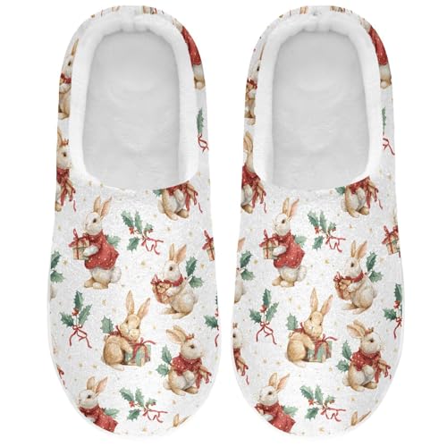 Fuzzy Memory Foam Slippers for Women/Men Little Rabbit Gift Certificate Fluffy Winter House Shoes Indoor and Outdoor2
