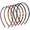 Halinuia 6 Pezzi Cerchietto capelli Donna in Plastica, Cerchietti per Capelli con Dentini Antiscivoli, Cerchietto per Skincare Sport, Nero Marrone