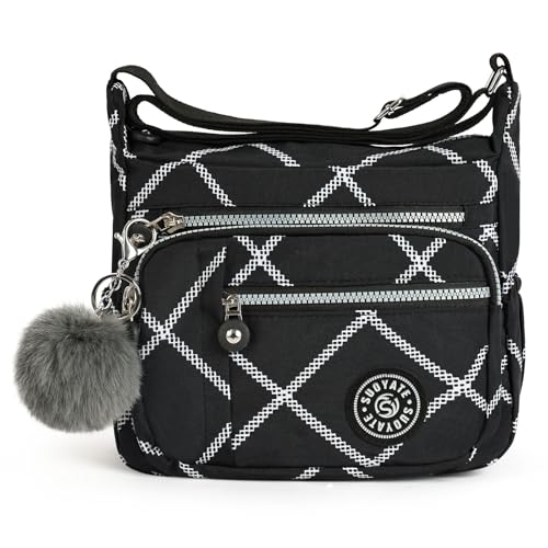 Aucuu Sac Bandouliere Femme, Sac à Main en Nylon, Multi-Poches Bandoulière Impermeable, Sacs à Bandoulières Multifonctionnel avec Bandoulières Réglable,...