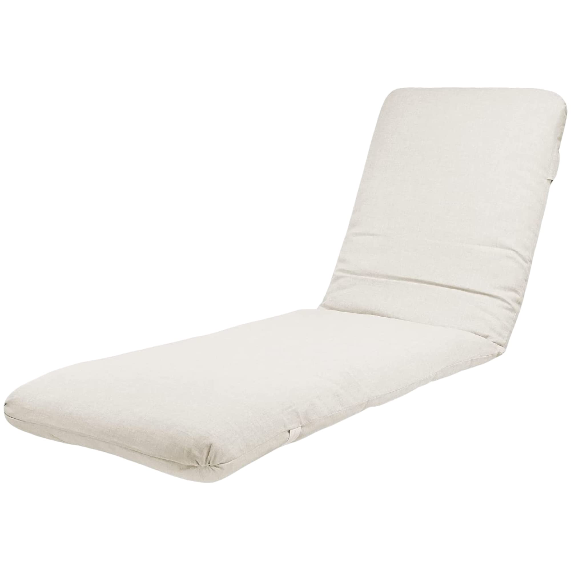 TIENDA EURASIA - Cojín para Tumbona de Jardín, Relleno de Fibra Acolchada, Funda de Tela Lavable con Cremallera, Cojines para Tumbonas (170 x 50 x 6 cm, Crudo)