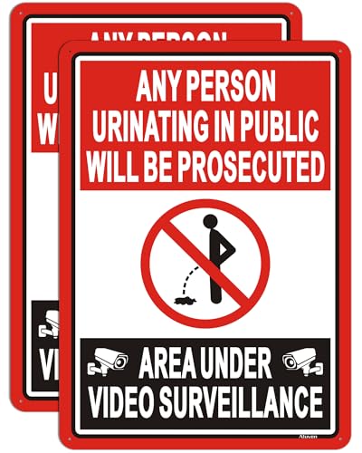 Panneaux no urinating in public de sécurité extérieure caméra lot de 2