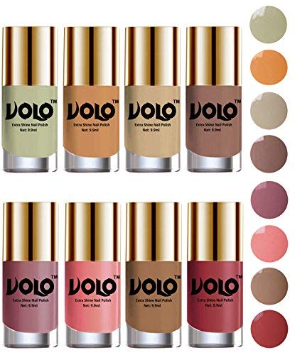 Volo High-Shine Long Lasting Non Toxic Professional Nail Polish Set of 8 (Mischievous Mint, Flirty Nude, Nude, Dark Nude, Nudes Spring, Candy Cotton, Dark Nude and Tan)-image-21