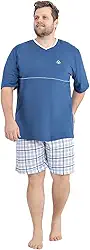 Pijama Masculino Plus Size de Algodão 100%, Linha Primavera/Verão