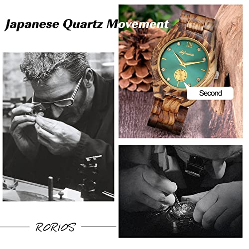 RORIOS Unisex Wooden Watch Analog Quartz Watch with Wood Band Lightweight Couple Wooden Watches Natural Wooden Watches for Men Women4