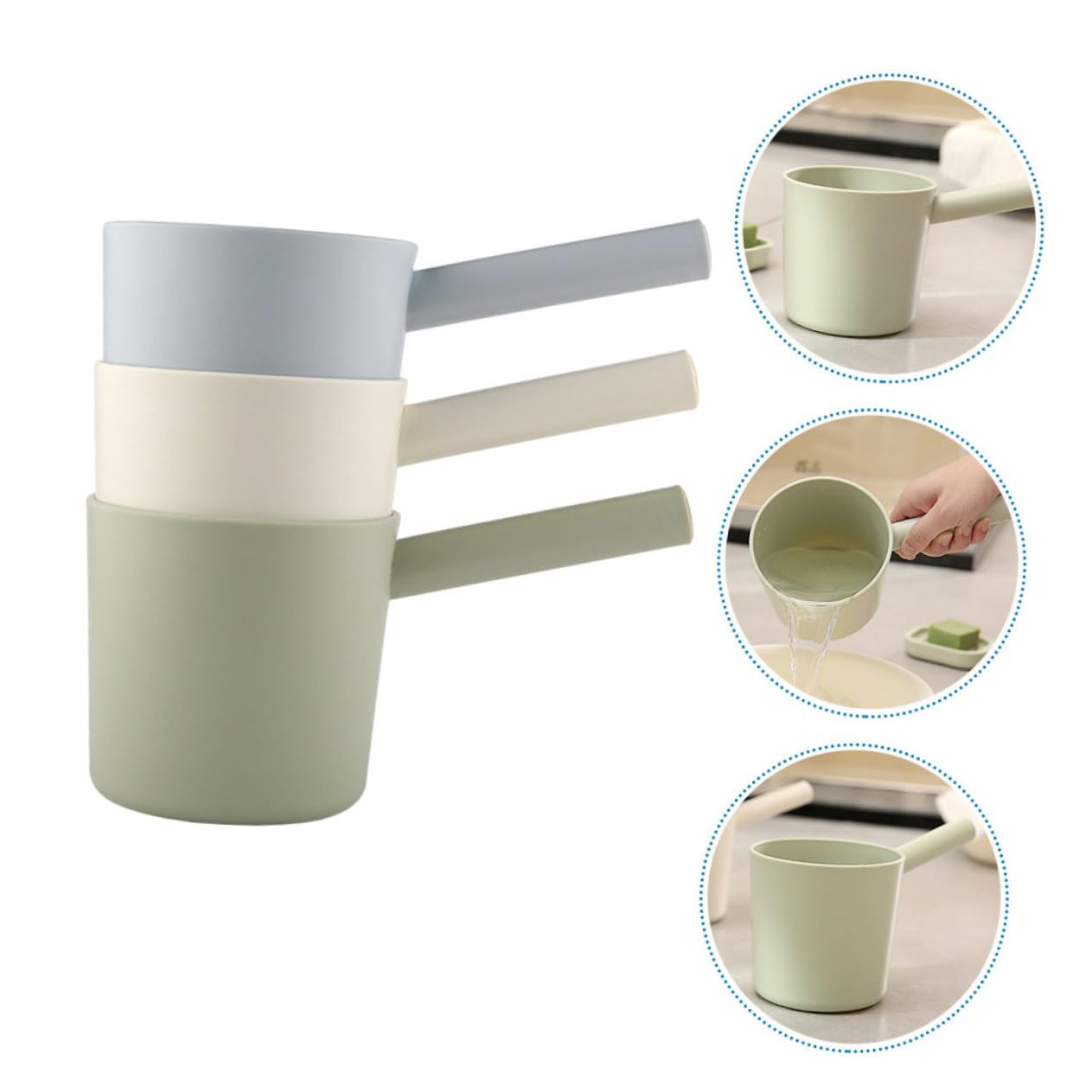Cabilock 3pièces Louche Plastique pour Cuisine Louche à Eau de Bain Lot de Louches Couleur Aléatoire