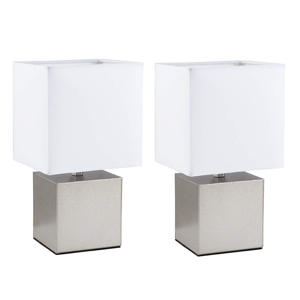 Valuelights Cubbie 2 X Chrome Cube Design Touch Dimmer Bedside Table LampsIncludes Led Candle Bulbs In Warm White from B&Q