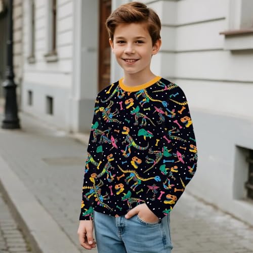 Image of Uourmeti Long Sleeve Tops for Boys Graphic T Shirts Teen Girls Active Pullover Tees