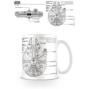 empireposter Star Wars – Millennium Falcon Sketch – keramische mok – grootte Ø8,5 H9,5 cm
