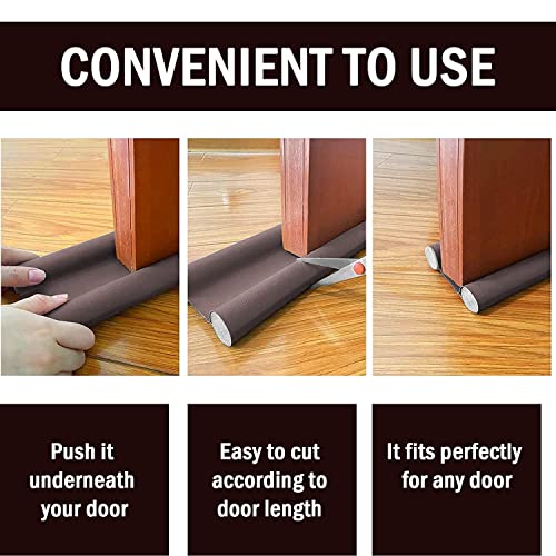 Image of Pivalo Door Bottom Sealing Strip Guard for Home 36 Inches Closers Adjustable Draft Air Stoppers Dust and Insects Repellent (Pack of 1, Light Brown, Max Door Width - 3 cm)