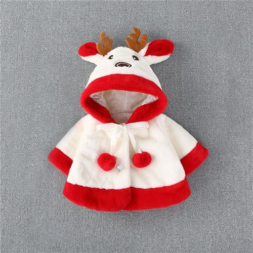 Hooded Jacket for Toddler Girls Christmas Faux 𝗙𝘂r Button Windproof Puffy Coat Warm Fleece Windproof Outerwear2