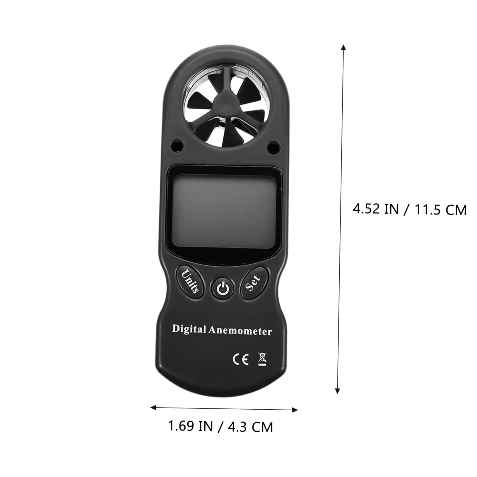 Zerodeko 1pezzi Igrometro Digitale Misuratore Di Velocità Del Vento Con Display Anemometro Portatile Per Misurare Pressione Aria Temperatura e Umidità