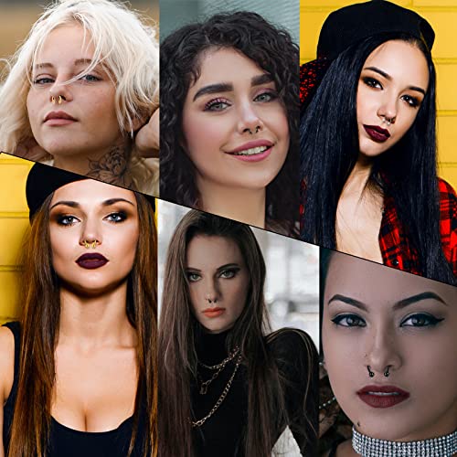 Sonnyx 12 Pcs 16G Septum Rings For Women Men Stainless Steel Internally Threaded Horseshoe Septum Hoop Helix Daith Cartilage Tragus Earrings Piercing Jewelry #TOP2