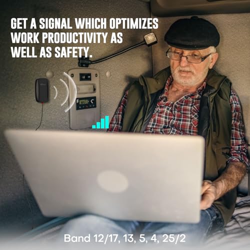 HiBoost Cell Phone Signal Booster for Trucks and SUVs | Boosts 5G & 4G LTE for All Carriers - Verizon, AT&T, T-Mobile & More | Weatherproof Antenna | Ultra-Stable Booster | FCC Approved